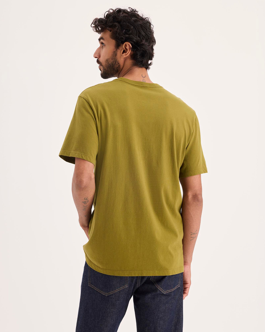 Back view of model wearing Avocado Graphic Tee, Slim Fit.
