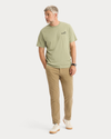 View of model wearing Bay Tea Graphic Tee, Regular Fit.