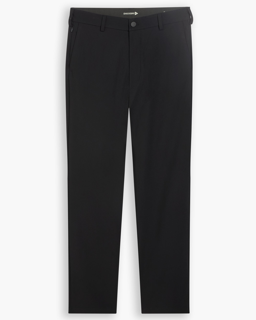 View of model wearing Beautiful Black Go Airweave Chino, Straight Fit.