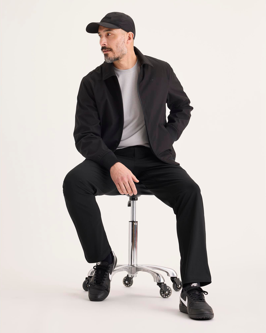 View of model wearing Beautiful Black Go Airweave Chino, Straight Fit.