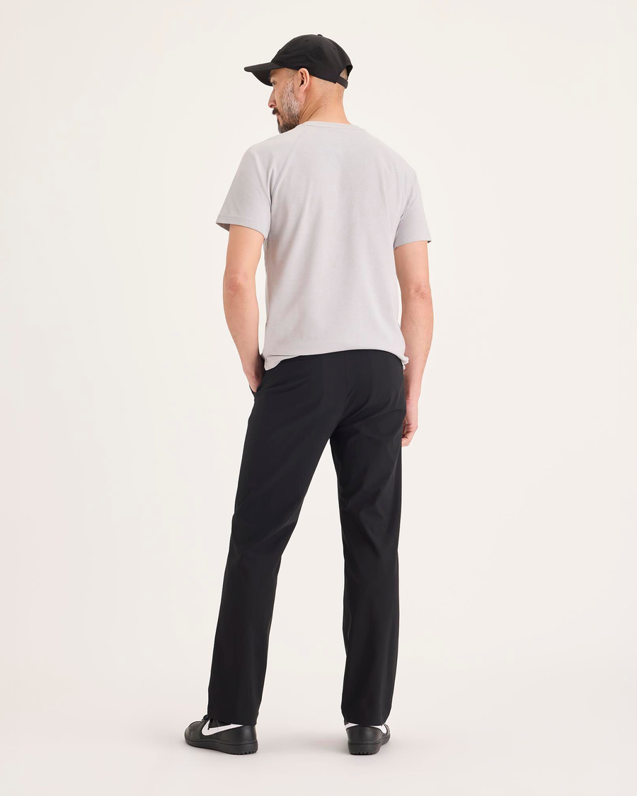 Back view of model wearing Beautiful Black Go Airweave Chino, Straight Fit.