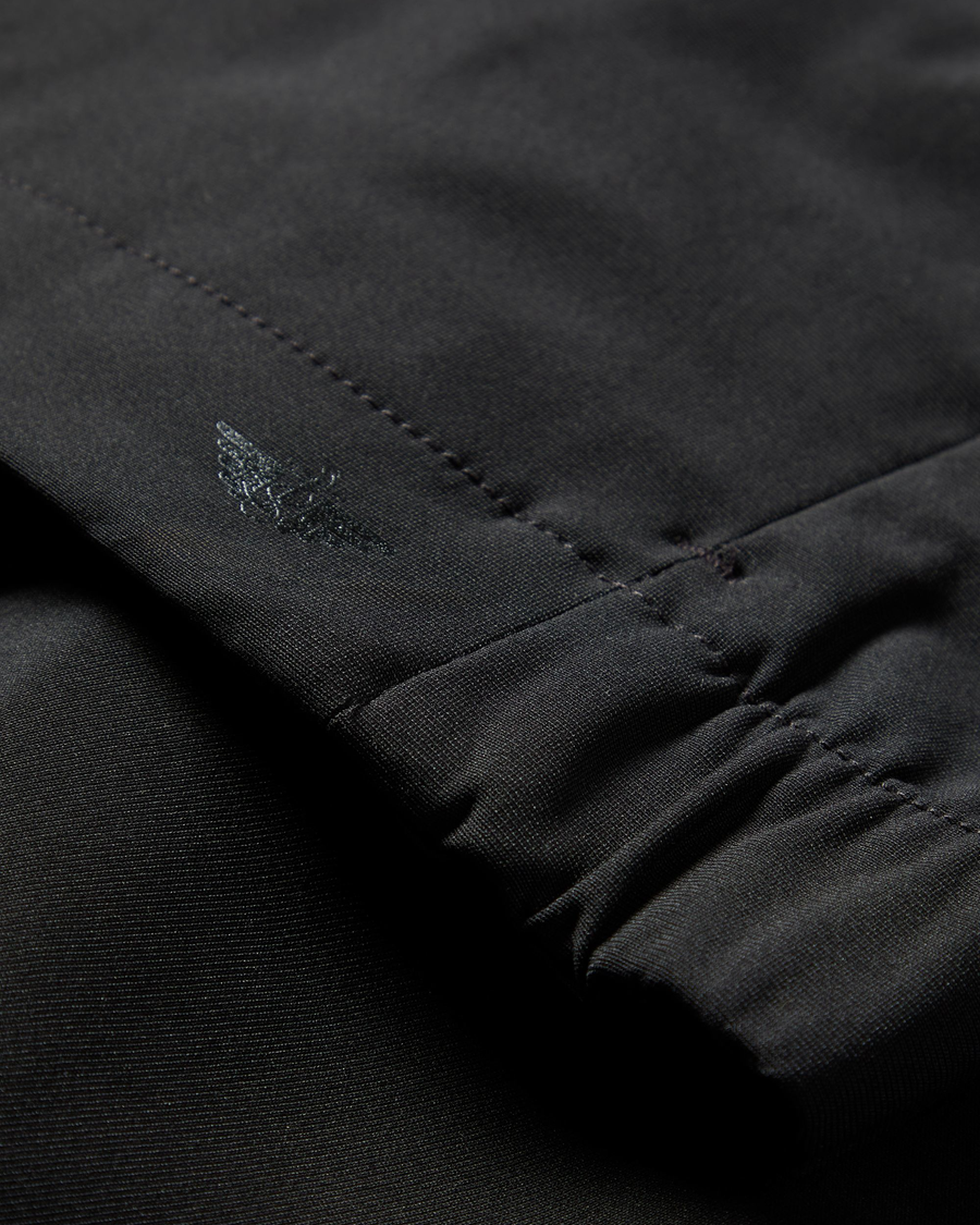 View of model wearing Beautiful Black Go Jacket, Regular Fit with Airweave.