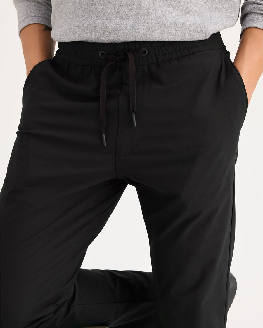 View of model wearing Beautiful Black Go Jogger, Slim Fit with Airweave.