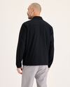 Back view of model wearing Beautiful Black Go Overshirt, Regular Fit with Airweave.