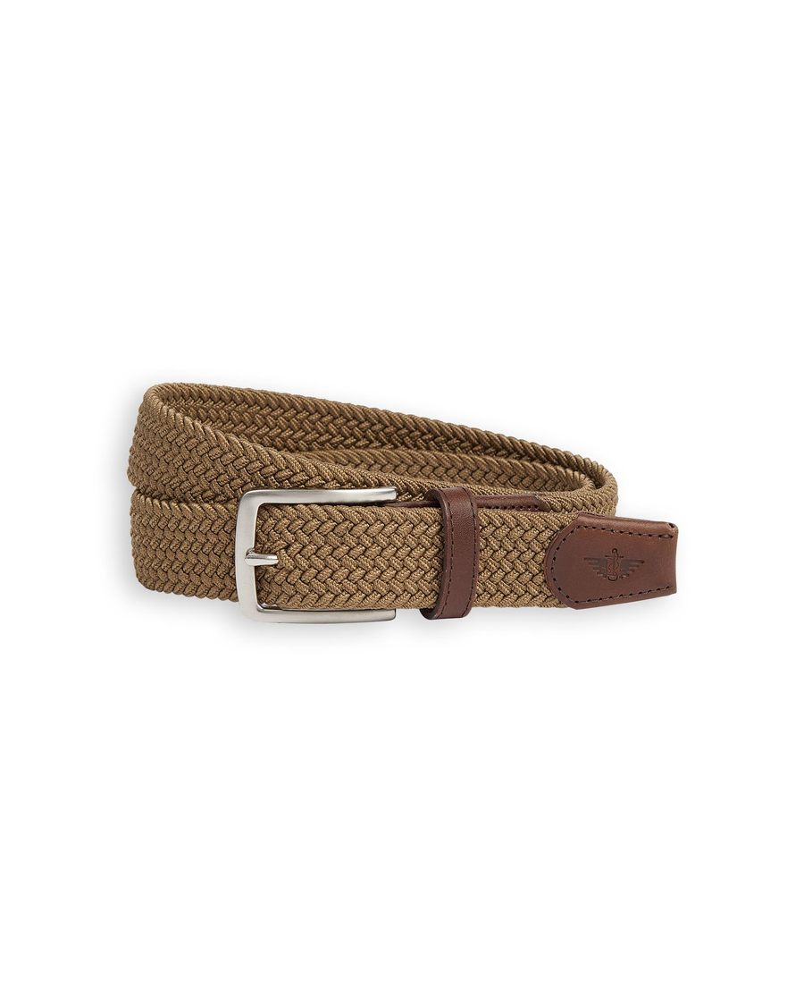 View of  Brown Men's Casual Braid Belt.