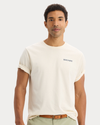 View of model wearing Buttercream Graphic Tee, Regular Fit.
