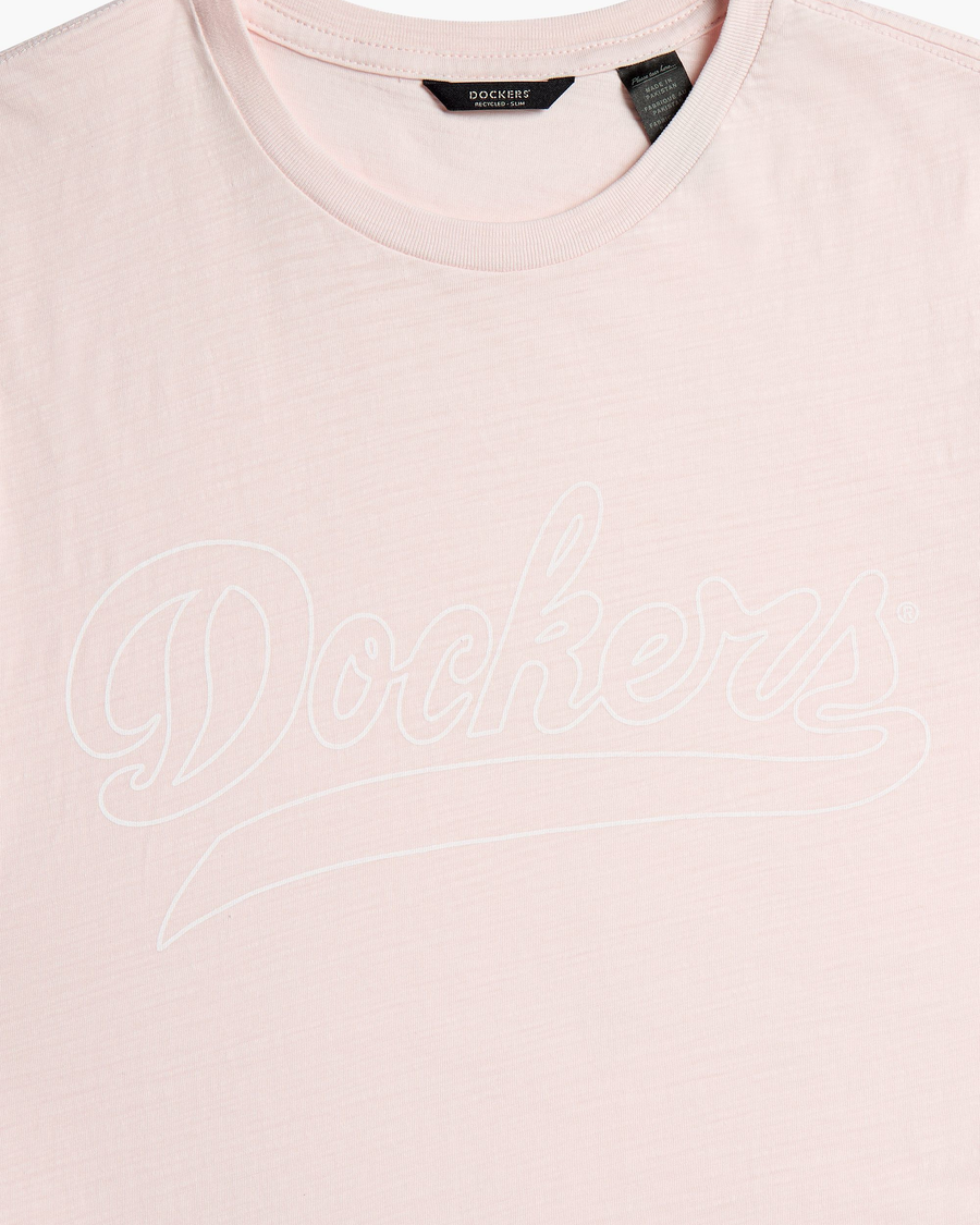 View of model wearing Calcite Graphic Tee, Slim Fit.