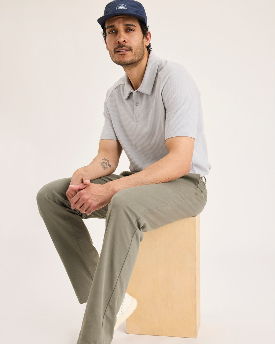 View of model wearing Camo Go Activeflex Chino, Slim Fit.