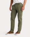 Side view of model wearing Camo Utility Cargo Pant, Straight Fit.