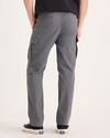 Back view of model wearing Car Park Grey Utility Cargo Pant, Straight Fit.