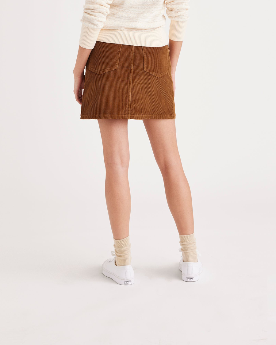 Button-front corduroy mini skirt best sale