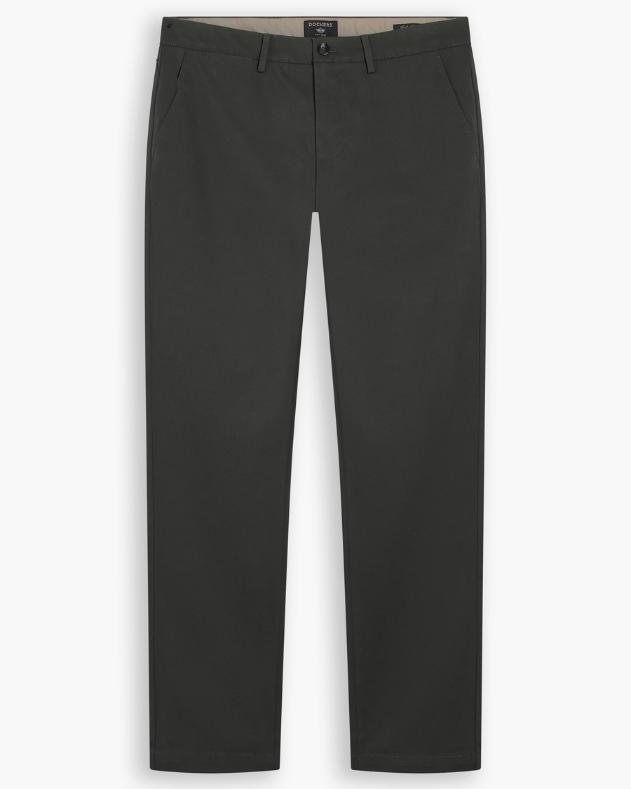 View of model wearing Chimera Crafted Khaki Pants, Slim Fit.