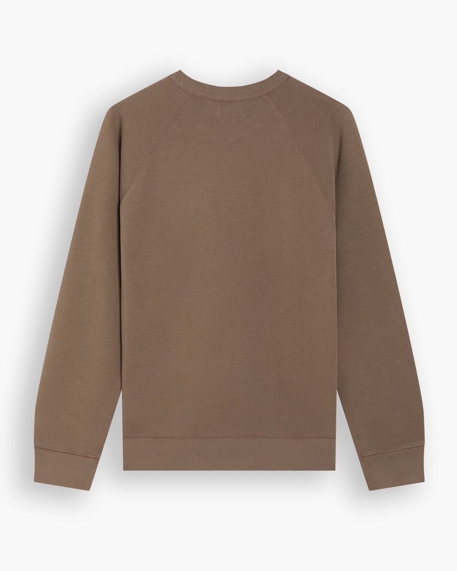 View of model wearing Chocolate Chip Crewneck Sweatshirt, Regular Fit.