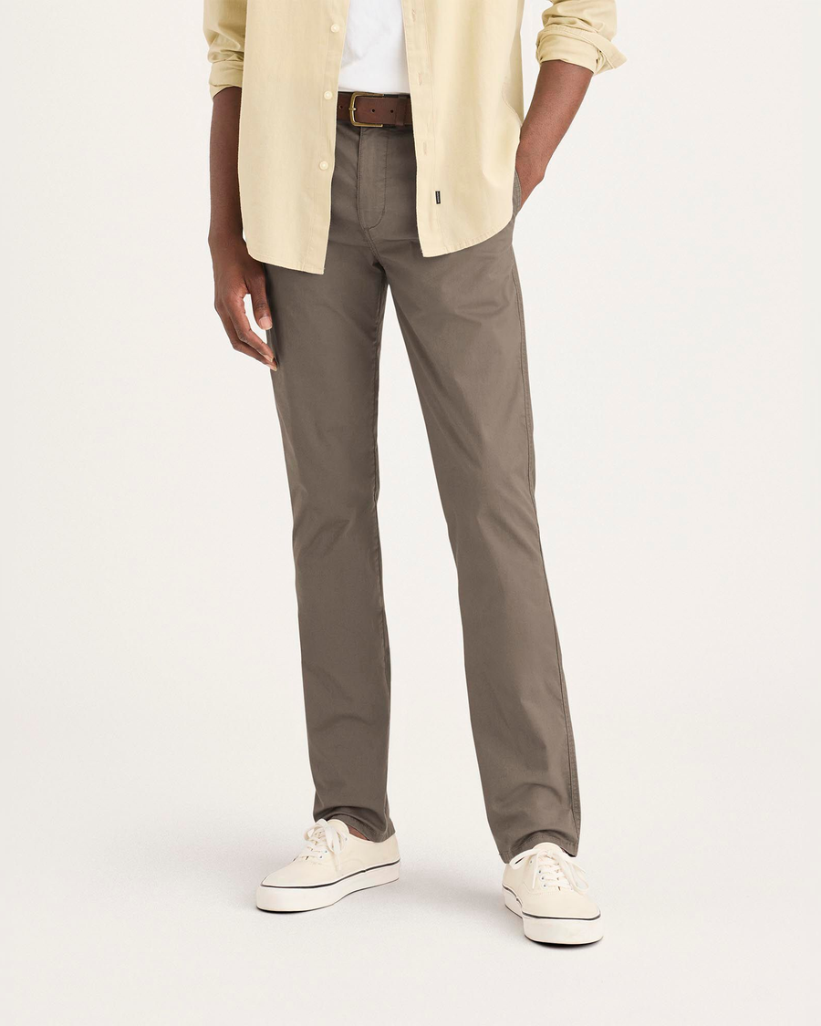 Front view of model wearing Chocolate Chip Original Chino Pants, Slim Fit.