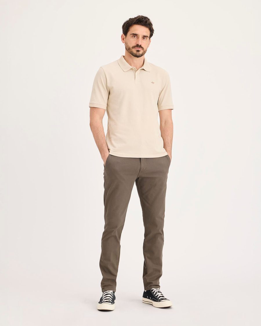 Front view of model wearing Chocolate Chip Ultimate Chino Pants with Smart 360 Flex™, Skinny Fit.