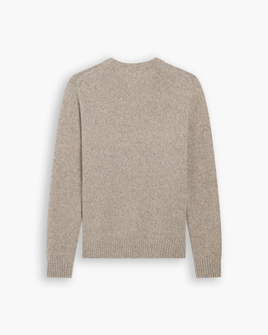 View of model wearing Cotswold Stone Premium Crewneck Sweater, Regular Fit.