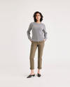 Front view of model wearing Cub Women's Slim Fit Weekend Chino Pants.