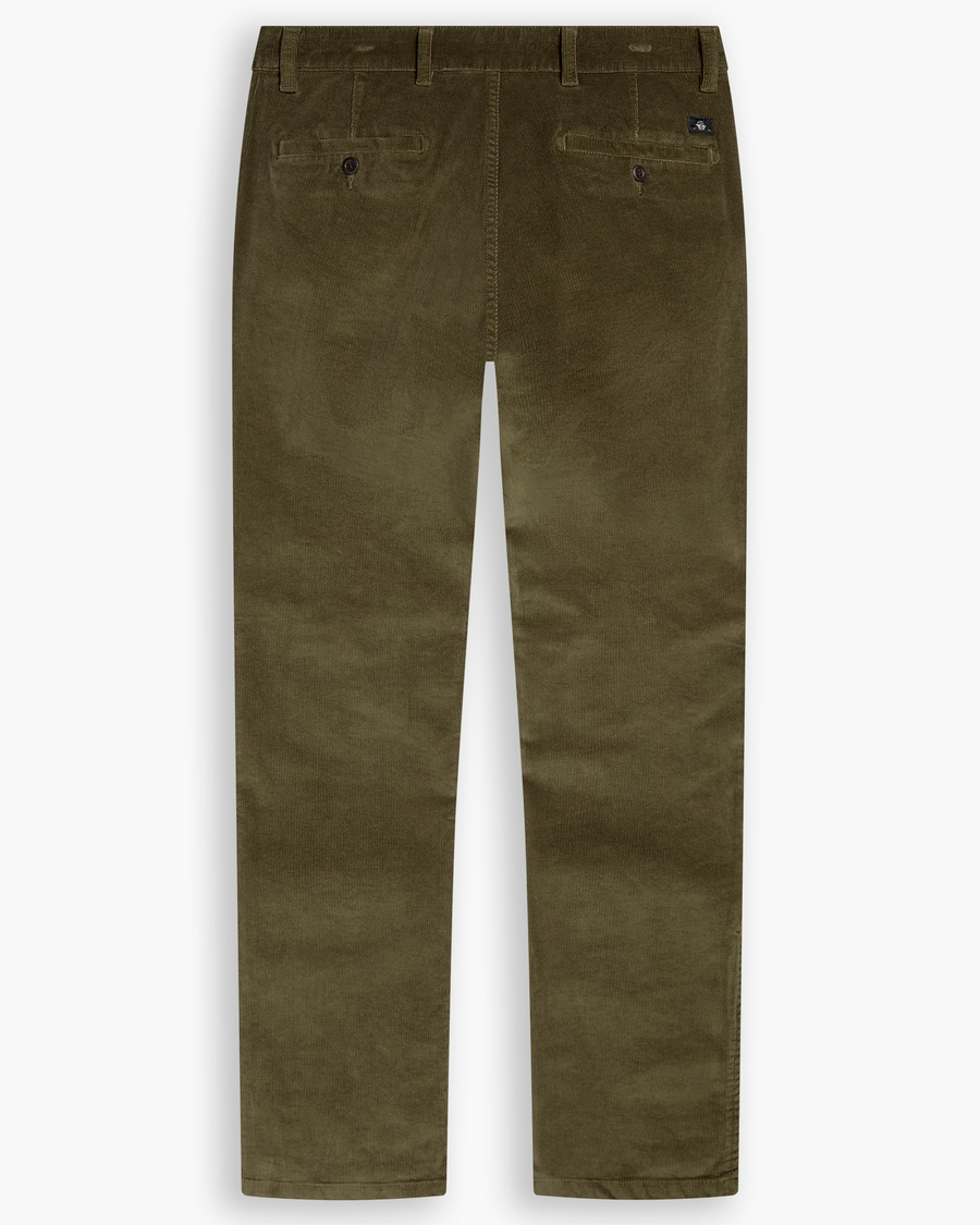 View of model wearing Dark Moss Ultimate Chino Pants with Smart 360 Flex™, Slim Fit.