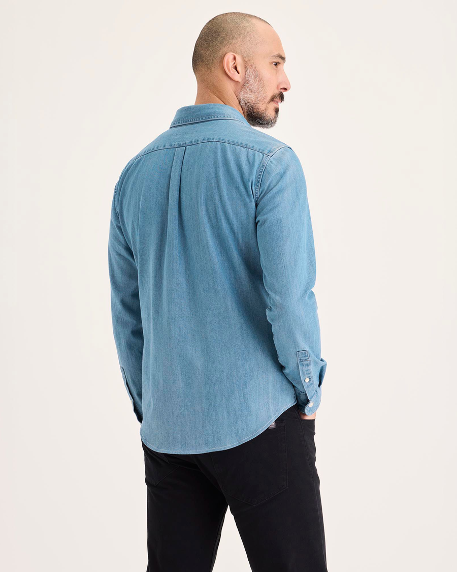 Back view of model wearing Draft Breeze Original Shirt, Slim Fit.