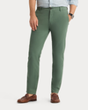 Front view of model wearing Duck Green Ultimate Chinos, Slim Fit.