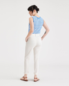 Back view of model wearing Egret Women's Slim Fit Weekend Chino Pants.