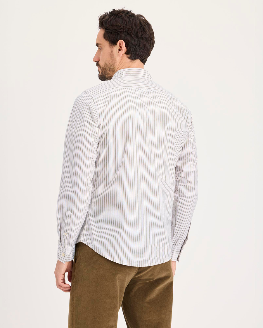 Back view of model wearing Erwin Ultimate Shirt, Slim Fit.