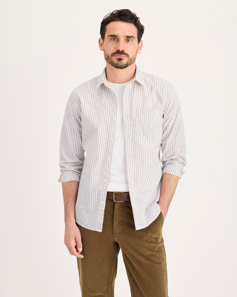 Front view of model wearing Erwin Ultimate Shirt, Slim Fit.