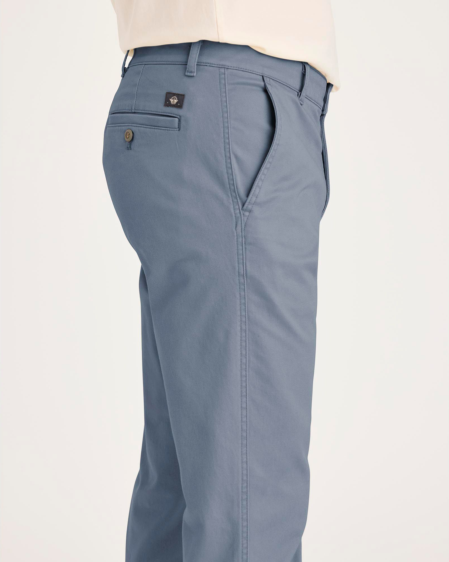 Side view of model wearing Folkstone Gray Original Chino Pants, Slim Fit.
