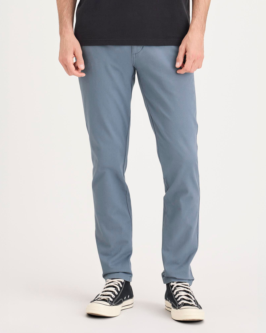 Front view of model wearing Folkstone Gray Ultimate Chino Pants with Smart 360 Flex™, Skinny Fit.