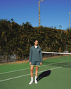 View of model wearing Green Heron Racquet Club Anorak, Regular Fit.