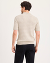 Back view of model wearing Grit Sweater Polo, Regular Fit.