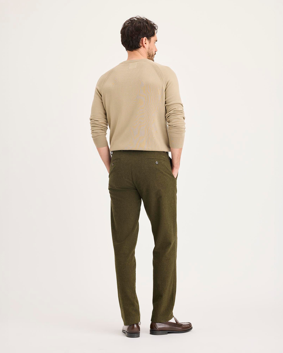 Back view of model wearing Hammond Crafted Khaki Pants, Slim Fit.