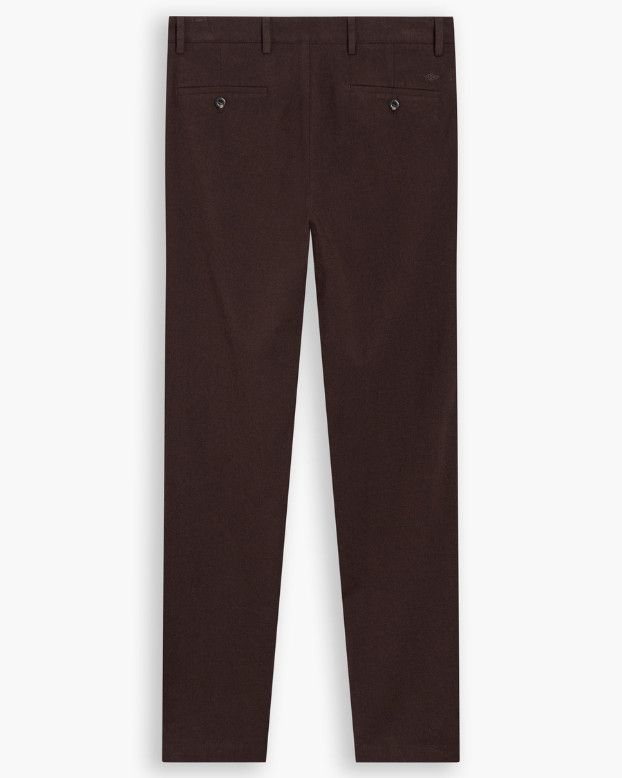 View of model wearing Hammond Mole Heather Crafted Khaki Pants, Slim Fit.