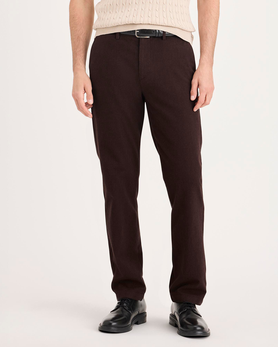 Front view of model wearing Hammond Mole Heather Crafted Khaki Pants, Slim Fit.