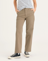 Front view of model wearing Harvest Gold Blake Chino Pants, High Straight Fit.