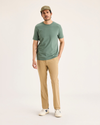 Front view of model wearing Harvest Gold Go Activeflex Chino, Slim Fit.