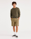 Front view of model wearing Harvest Gold Men's Straight Fit California Shorts.