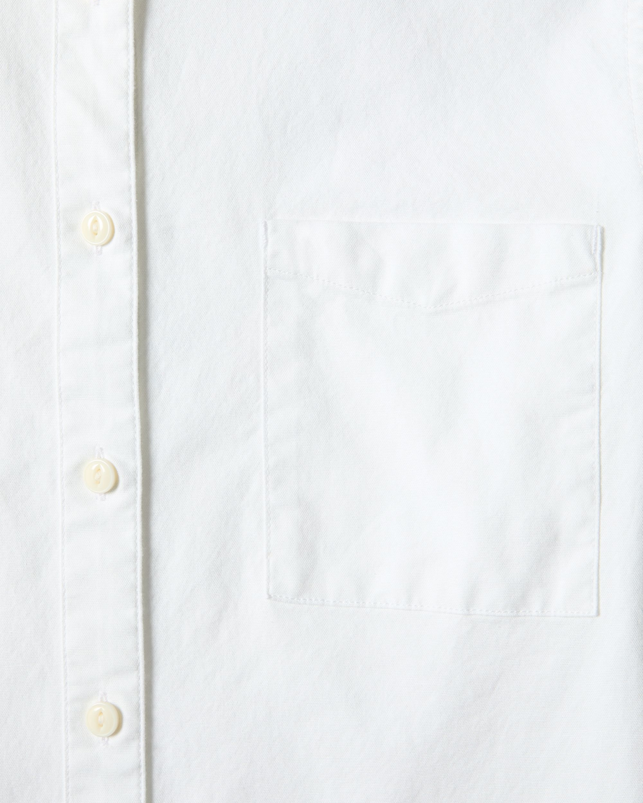 View of model wearing Lucent White 1-Pocket Shirt, Regular Fit.