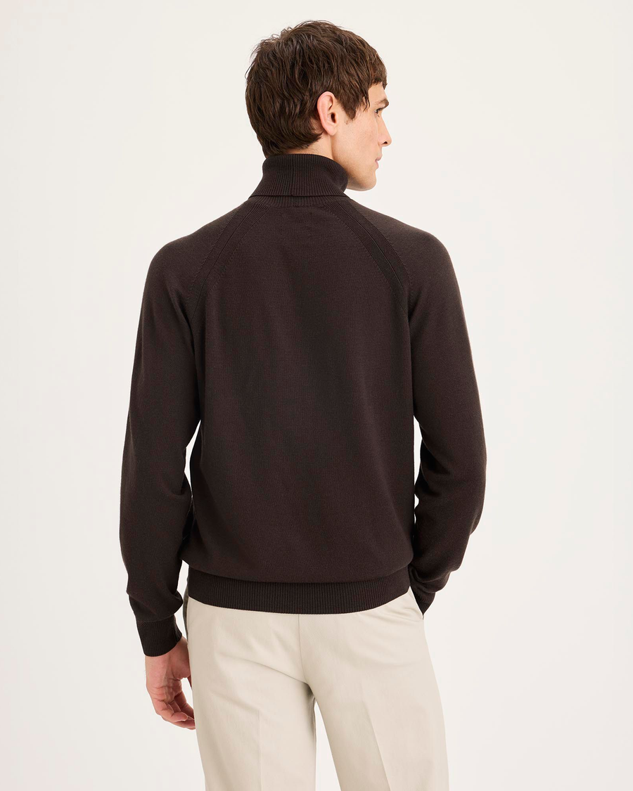 Back view of model wearing Mole Turtleneck Sweater, Regular Fit.