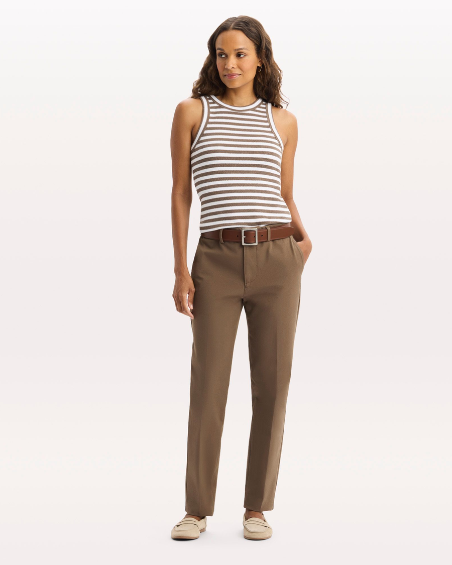 View of model wearing Morel Mid-Rise Collins Trouser with Sculpt, Slim Fit.
