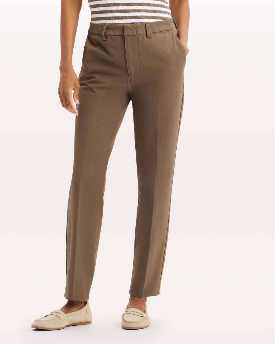 Front view of model wearing Morel Mid-Rise Collins Trouser with Sculpt ...
