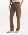 Side view of model wearing Morel Mid-Rise Collins Trouser with Sculpt, Slim Fit.