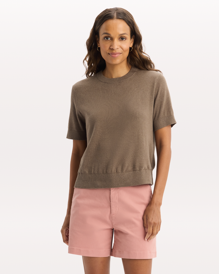 View of model wearing Morel Sweater Tee, Regular Fit.