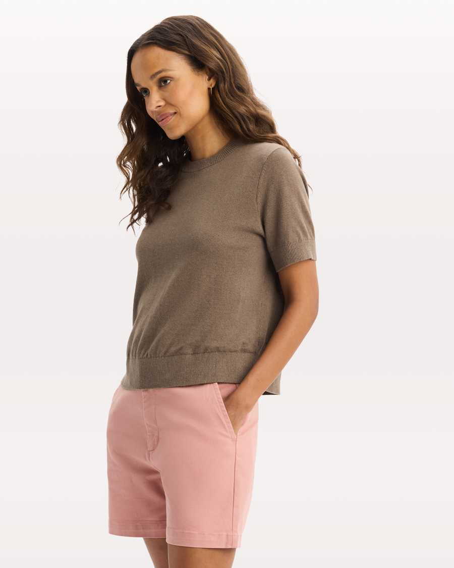 View of model wearing Morel Sweater Tee, Regular Fit.