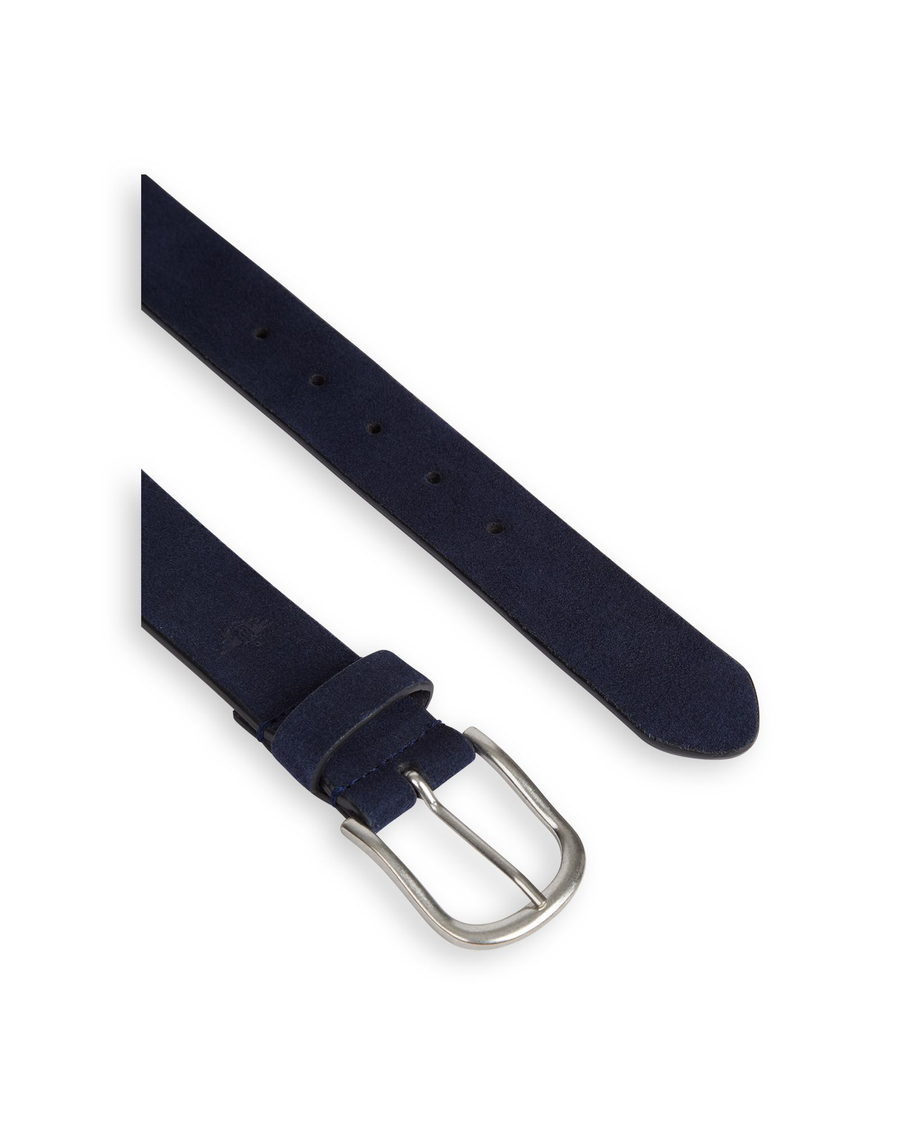 View of  Navy Blazer Men's Casual Suede Belt.