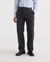 Front view of model wearing Navy Blazer Men's Loose Fit Pleated Original Chino Pants.