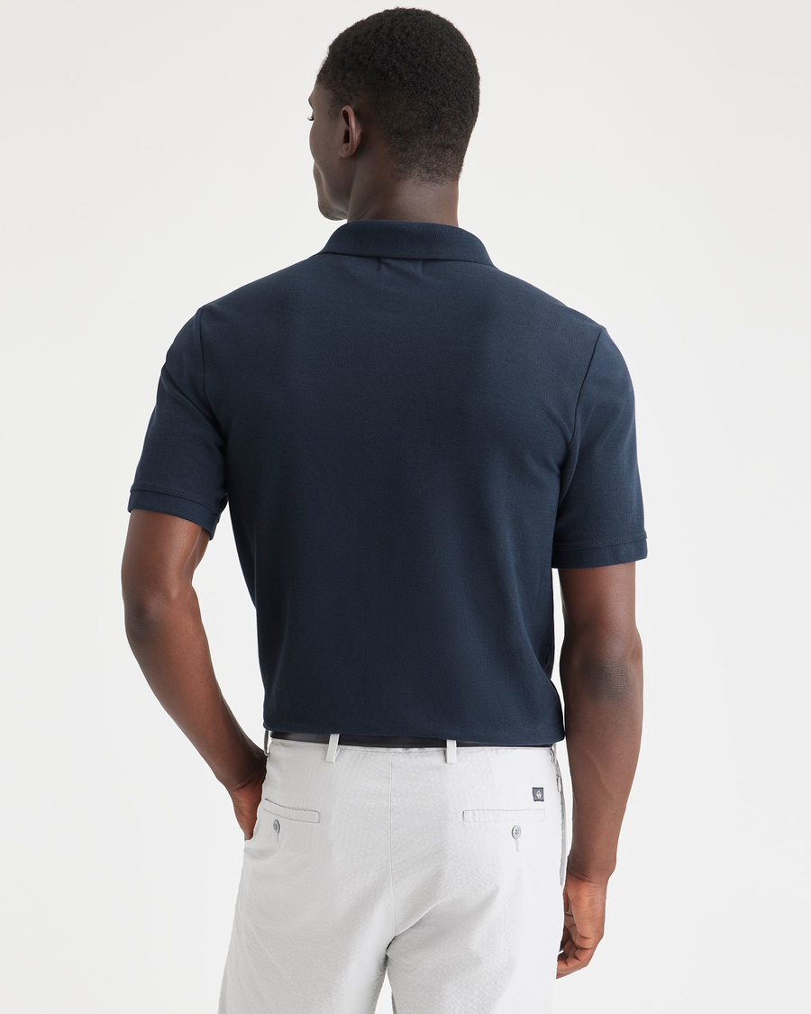 Back view of model wearing Navy Blazer Original Polo, Slim Fit.