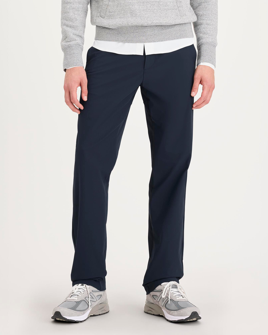 Front view of model wearing Navy Go Airweave Chino, Straight Fit.