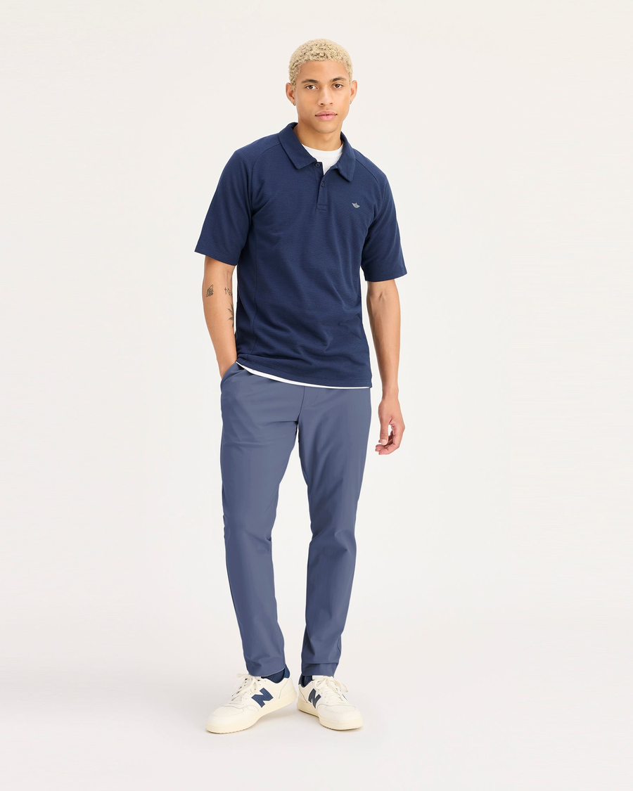 View of model wearing Ombre Blue Go Jogger, Slim Fit with Airweave.