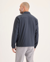 Back view of model wearing Ombre Blue Go Overshirt, Regular Fit with Airweave.